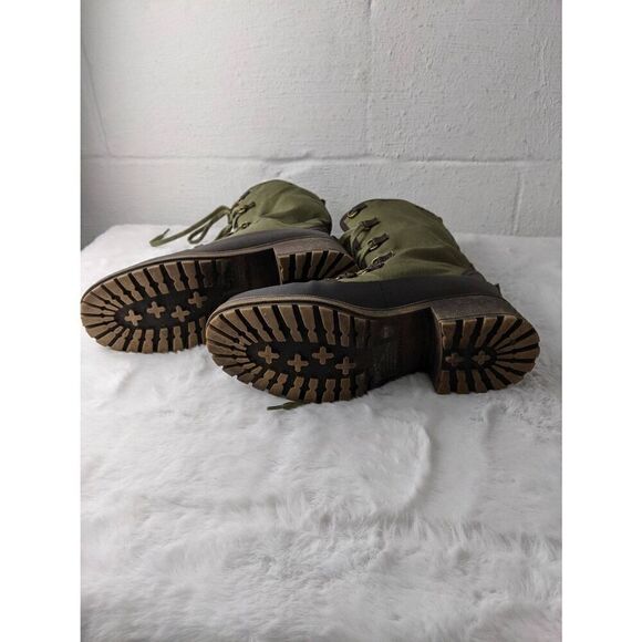 Lucky Brand Alascan Dark Moss / Java Fur Lined Womens Lace Up Green Boots - Sz 9 - Picture 6 of 7
